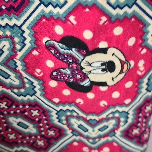 LuLaRoe One Size (2-10) So Soft Legging Disney Minnie Mouse Red Mosaic Tile Pant - Picture 3 of 6
